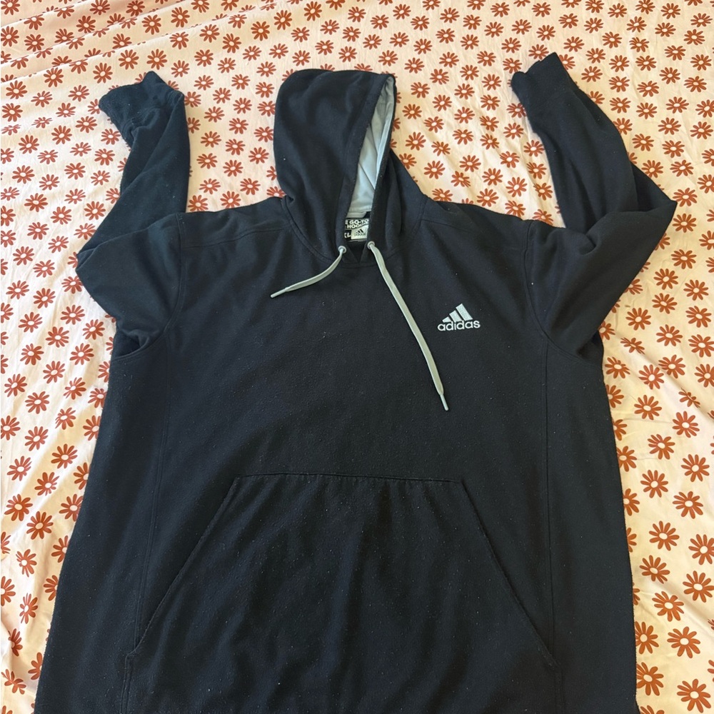 Adidas Climawarm Black Hooded Pullover Sweatshirt